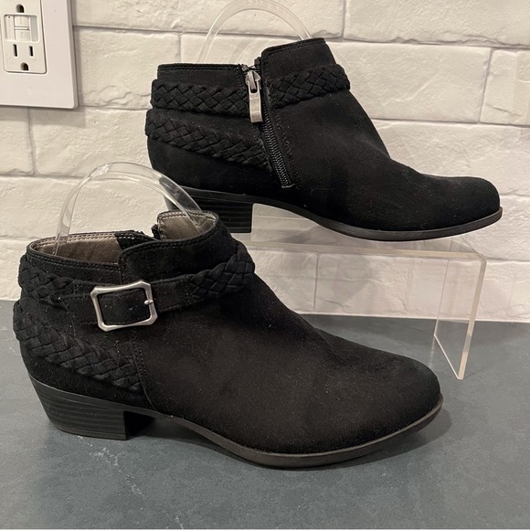 Life Stride sz 8 Adriana black microsuede ankle boots - Picture 4 of 16